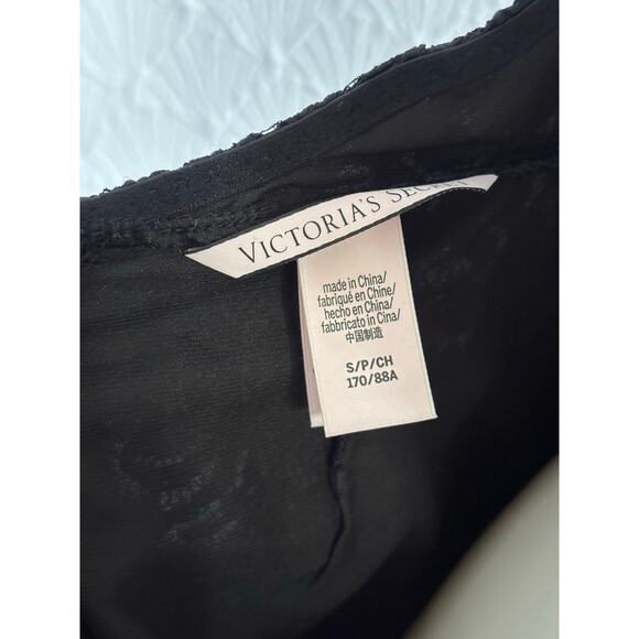 Victoria's Secret Black Lace Babydoll Dress Size Small Whimsigoth Goth Coquette - Picture 12 of 16